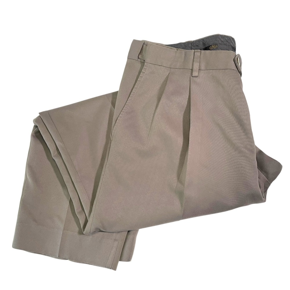 Savane 34x27.5 Sage Green Dress Pants Pleated Comfort Plus Trousers Business